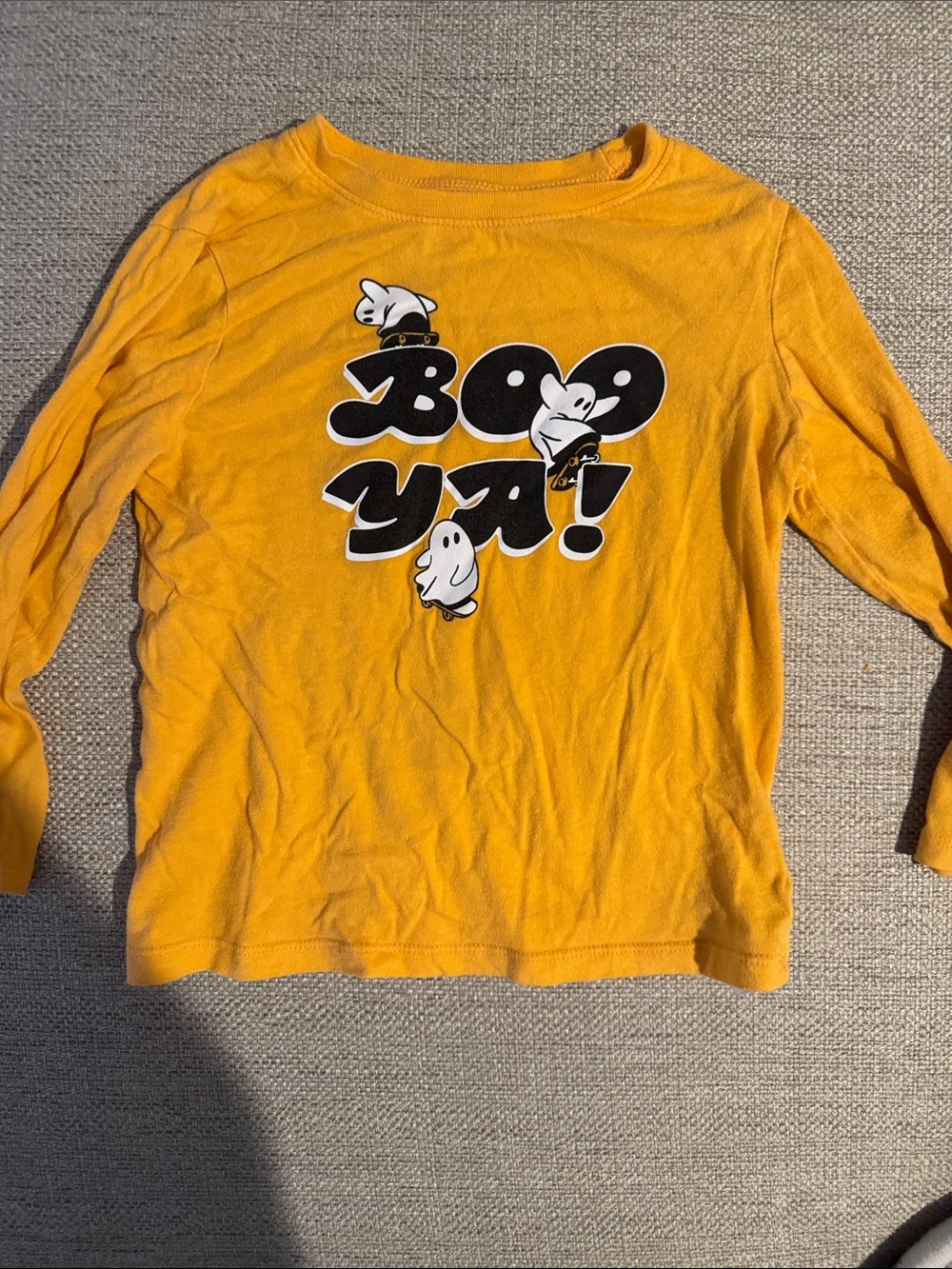 Kids Long-Sleeve Graphic Tee - Orange"Boo Ya!"